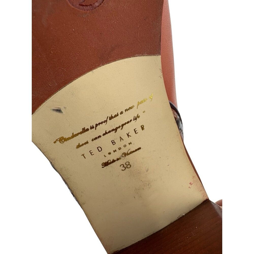 *Ted Baker London Nissie Split Shaft Ankle Boots Womens 38 Brown Leather Luxury - Picture 10 of 14